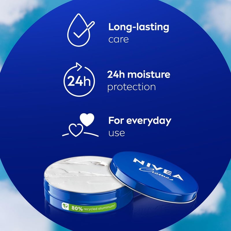 NIVEA Moisturizing Cream, Universal All Purpose Face Body Hands, Tin 3x400ml - Image 3